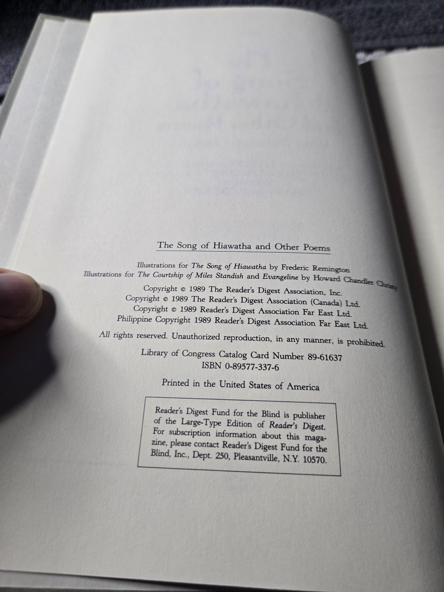 The Song of Hiawatha and Other Poems (The World's Best Reading)