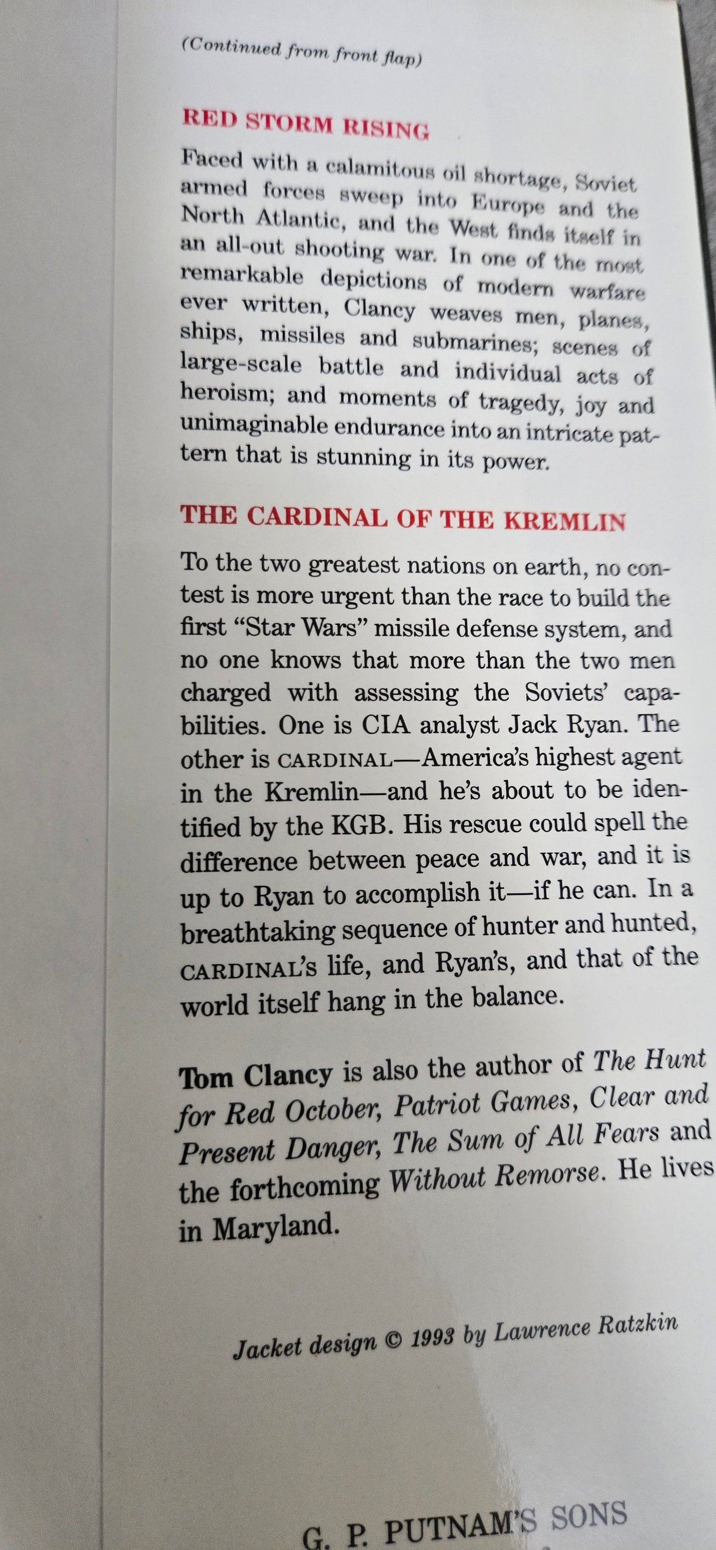 Tom Clancy – Two Complete Novels: Red Storm Rising & The Cardinal of the Kremlin