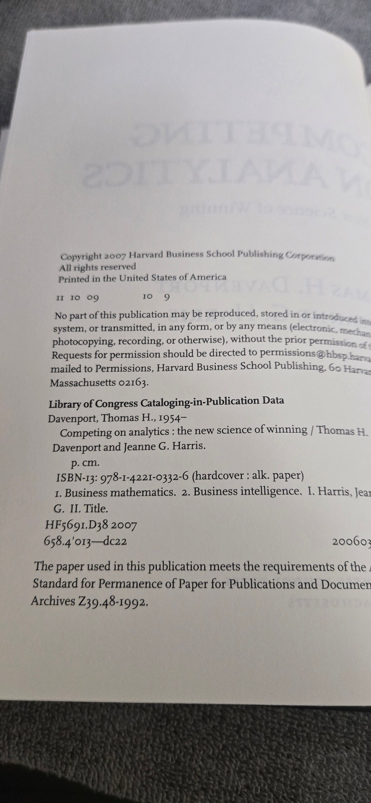 Competing on Analytics: The New Science of Winning