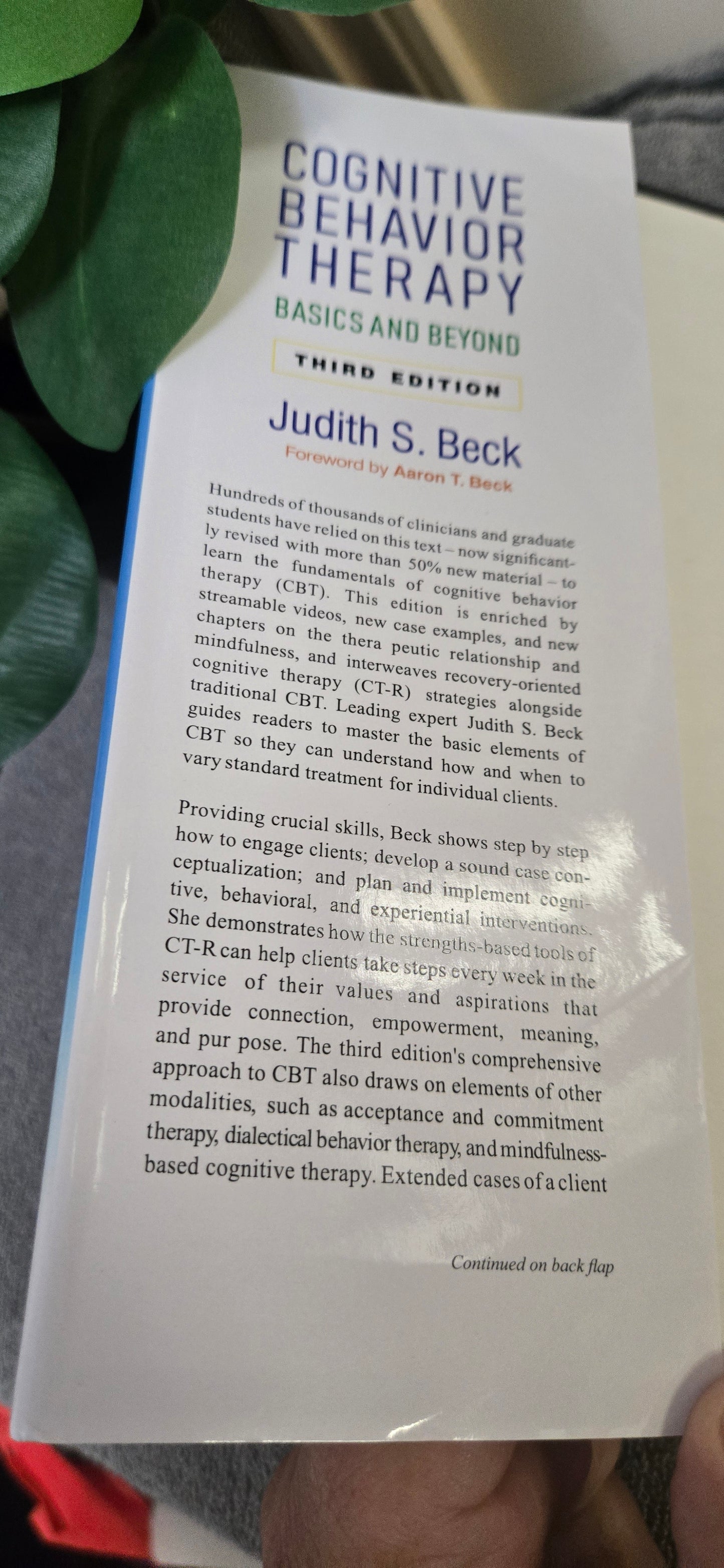 Cognitive Behavior Therapy: Basics and Beyond