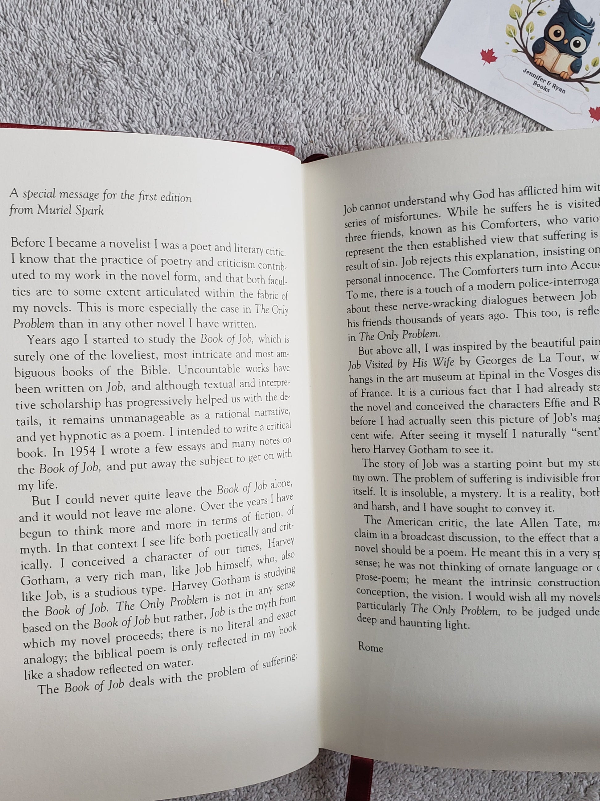 The Only Problem - Muriel Spark (signed first edition - Franklin Library) - Jennifer & Ryan Books