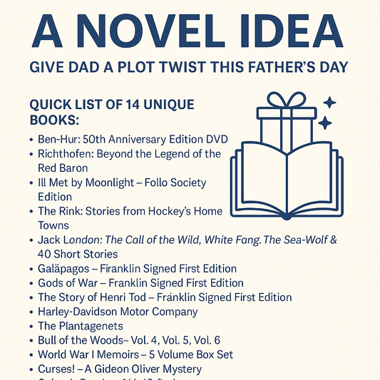 An infographic outlining book ideas for fathers day
