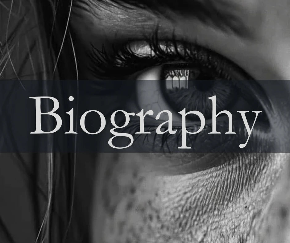 An eye looks from behind the title:Biography