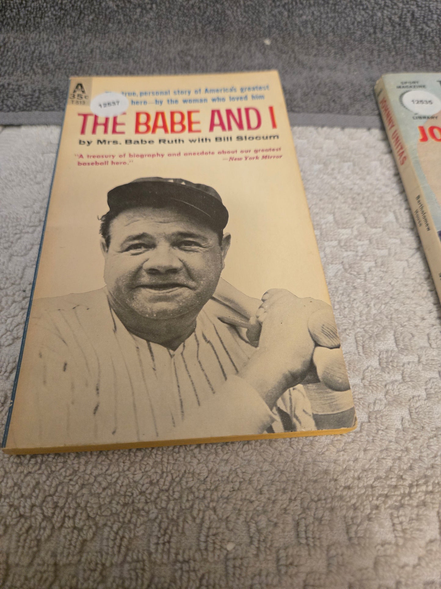 Vintage sports paperbacks:The Babe and I, Johnny Unitas