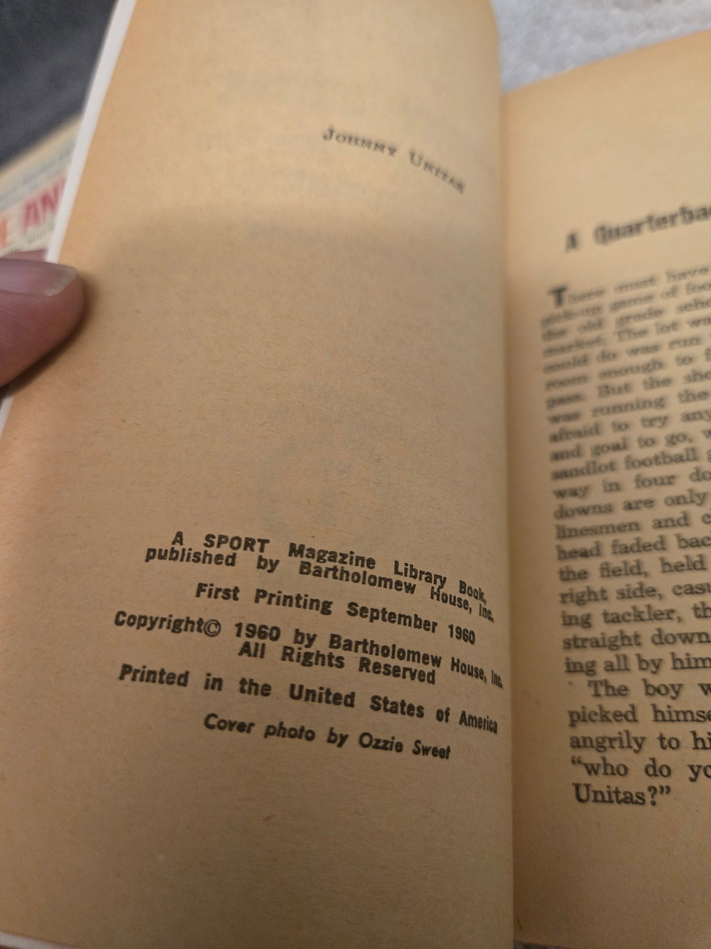 Vintage sports paperbacks:The Babe and I, Johnny Unitas