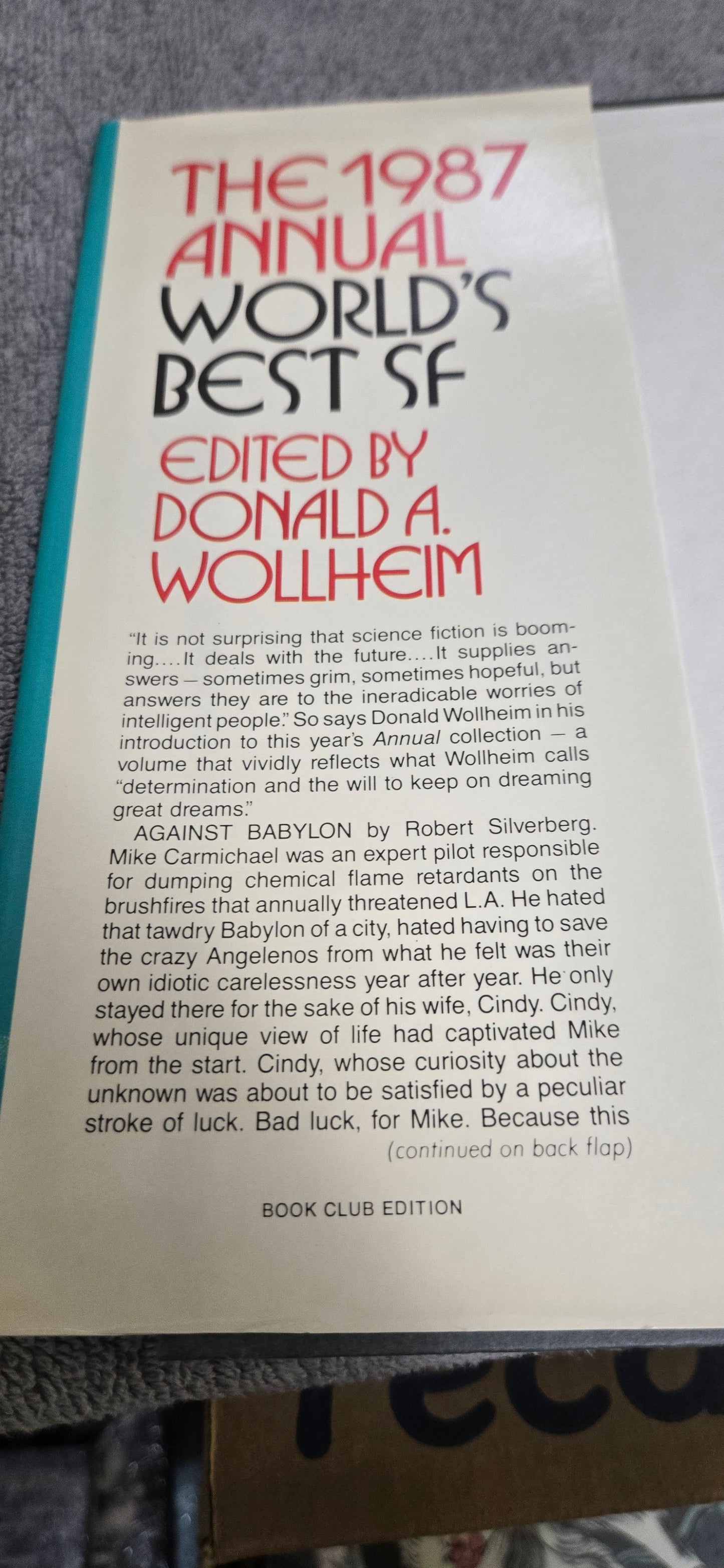 The 1987 Annual World's Best SF:Donald Wollheim