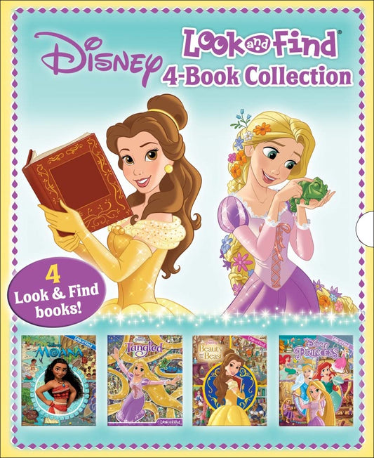 Disney Princess and Moana 4 - Book Look and Find Collection with Slipcase PI Kids - Jennifer & Ryan Books