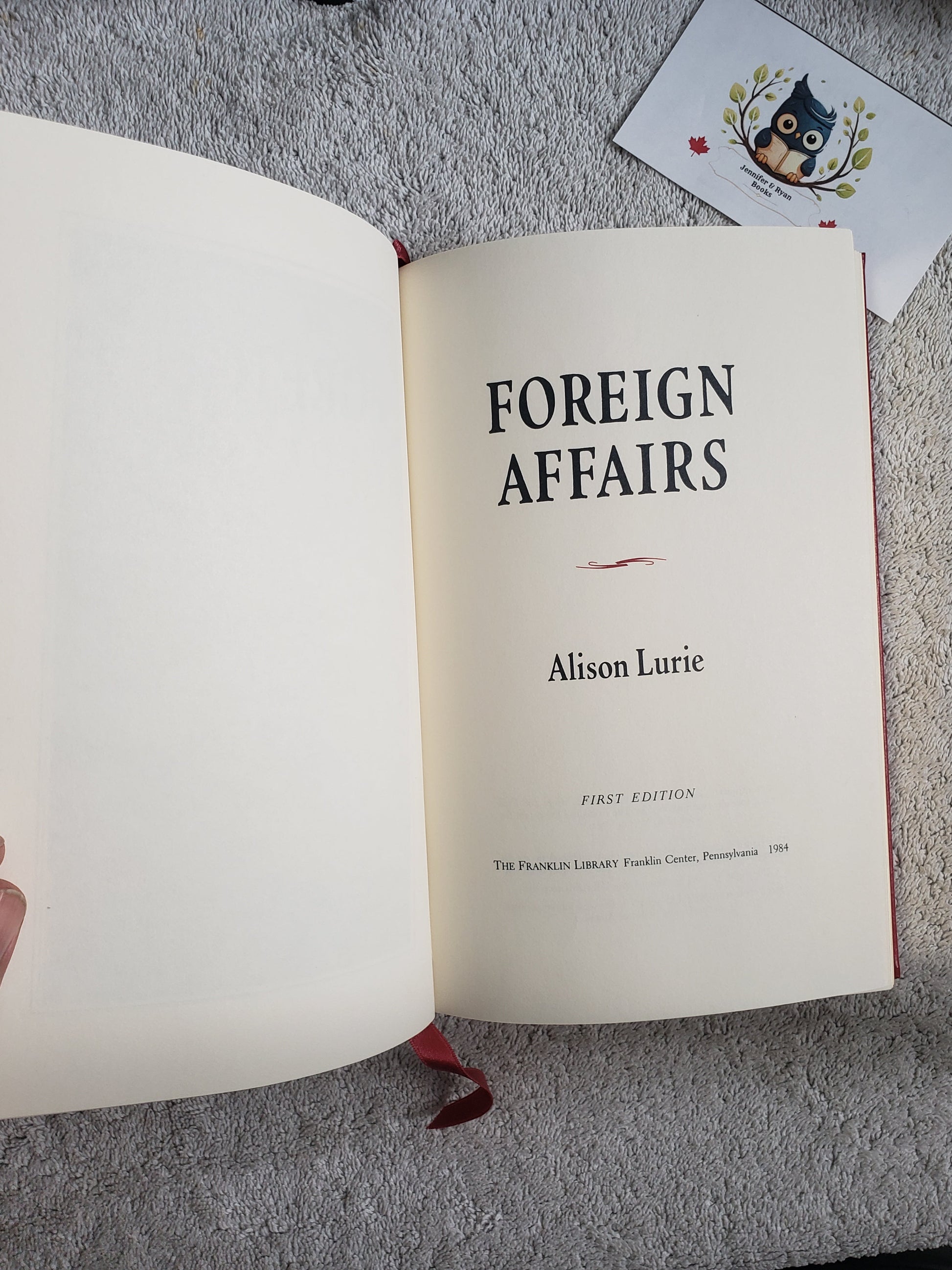 Foreign Affairs - Allison Lurie ( Franklin Edition signed first edition ) - Jennifer & Ryan Books