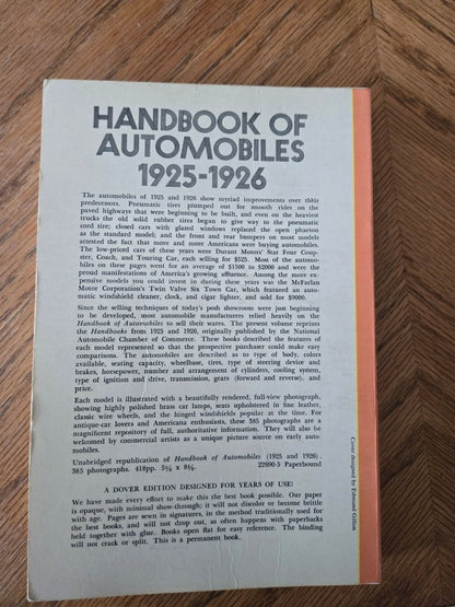 Handbook of Automobiles 1924 - 1926 - Jennifer & Ryan Books