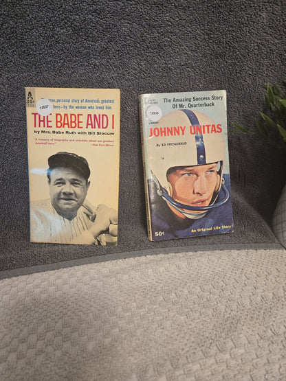 Vintage sports paperbacks:The Babe and I, Johnny Unitas