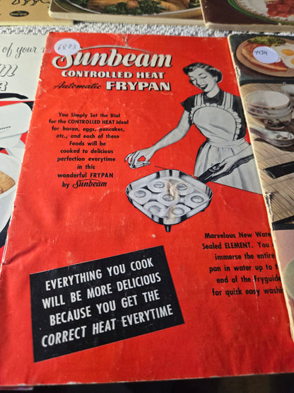 Vintage booklets from sunbeam,presto,oceanspray,hydro home service, fanfare