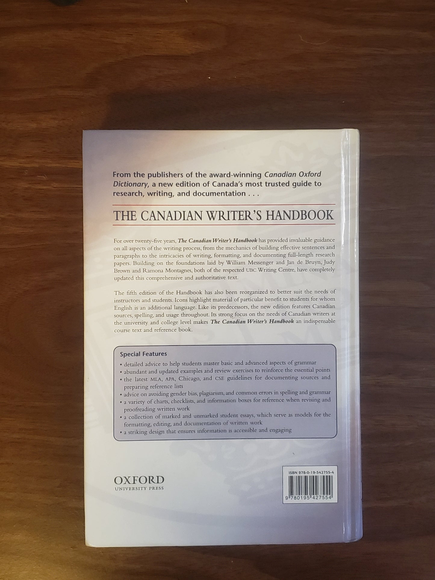 The Canadian Writer's Handbook (fifth edition) - Jennifer & Ryan Books