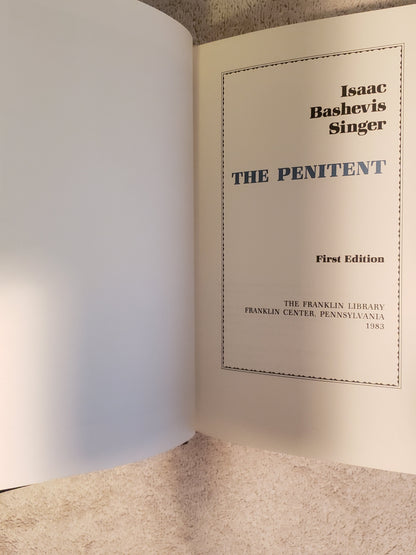 The Penitent - Isaac Bashevis Singer (Franklin signed first edition) - Jennifer & Ryan Books